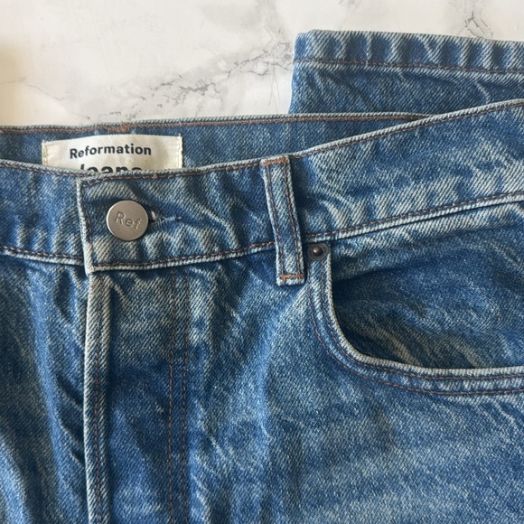 Reformation Cynthia High Rise Straight Jeans Colorado Wash Size 28 - Picture 6 of 8